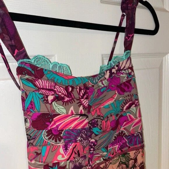 EUC Maaji Dress Swimsuit Cover Up Colorful Small Pink Floral - Picture 2 of 8